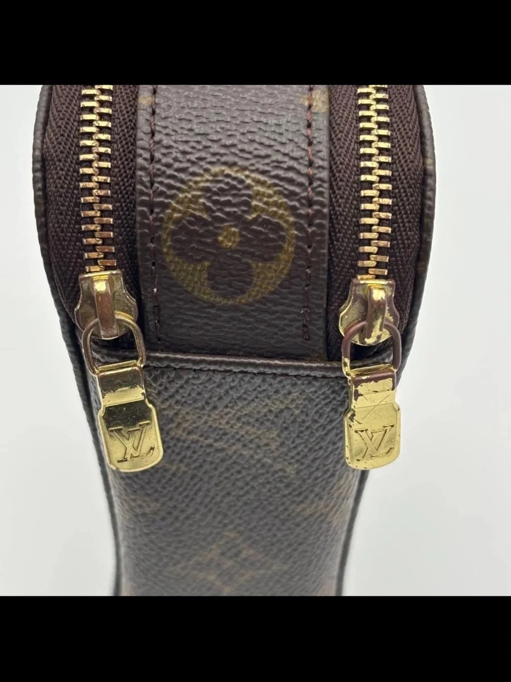 Louis Vuitton Monogram Canvas Brown and Gold Phone Case Pouch